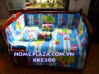 Chăn ga gối quây cũi gấu xanh XKE200